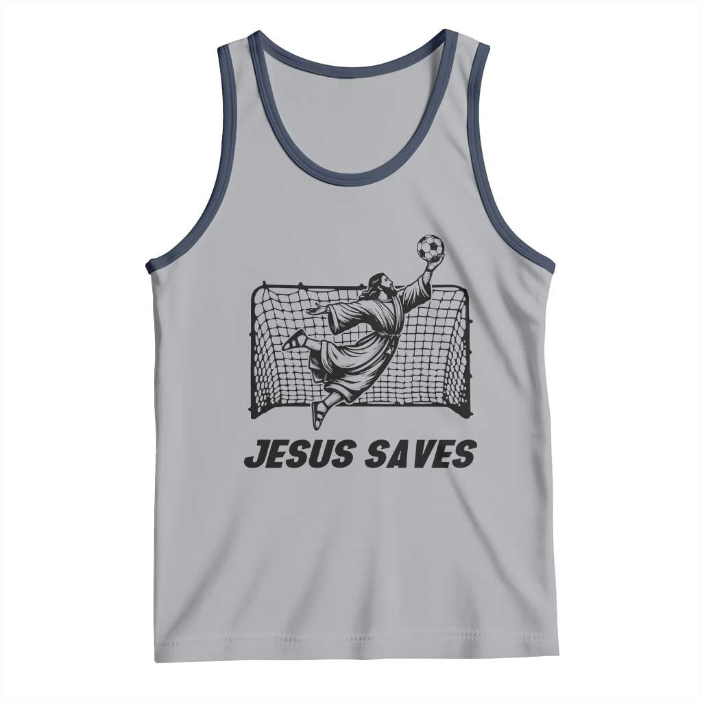 Jesus Saves Tank Top Funny Christian Soccer Goalie