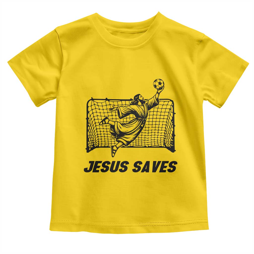 Jesus Saves Toddler T Shirt Funny Christian Soccer Goalie