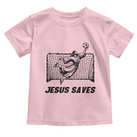 Jesus Saves Toddler T Shirt Funny Christian Soccer Goalie