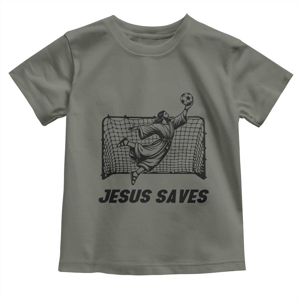 Jesus Saves Toddler T Shirt Funny Christian Soccer Goalie