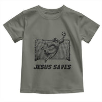 Jesus Saves Toddler T Shirt Funny Christian Soccer Goalie