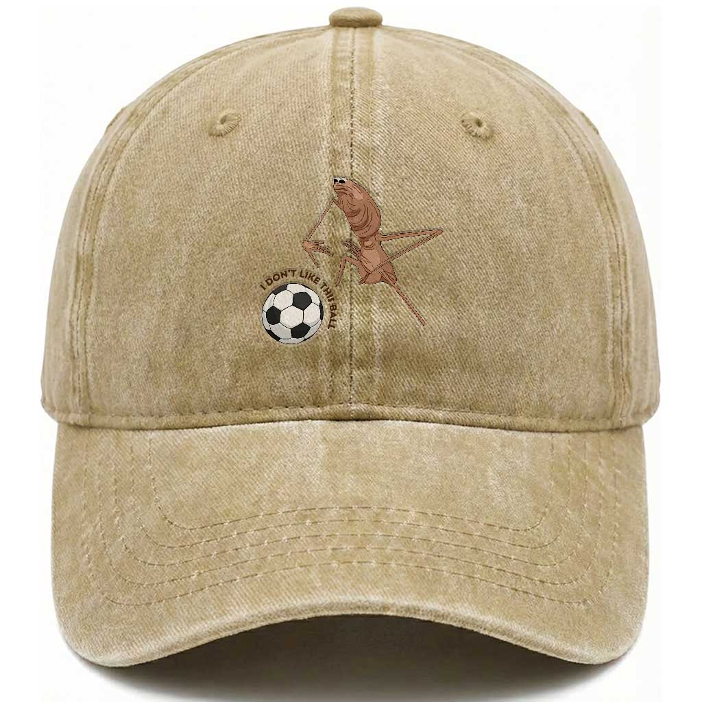 Funny Marcus The Worm Soccer Lover Washed Cotton Baseball Cap I Do Not Like This Ball