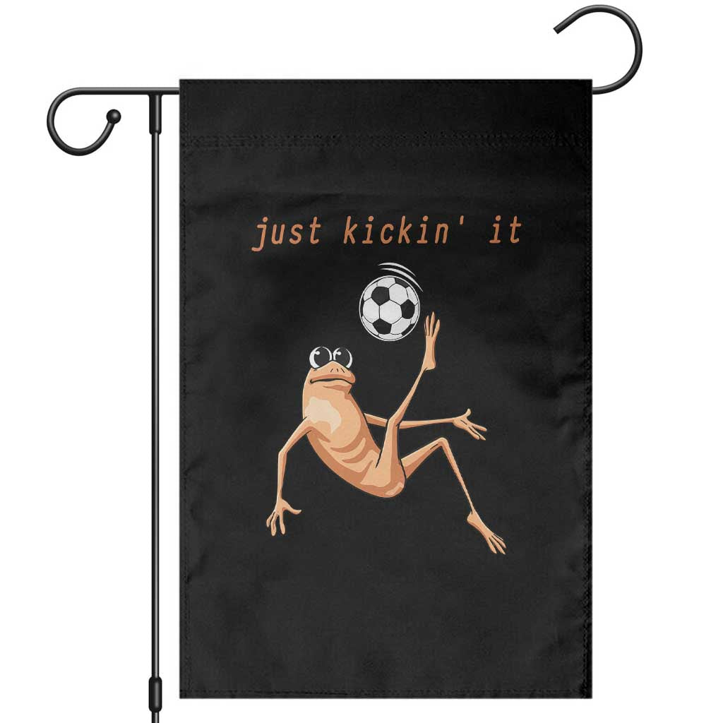 Funny Marcus The Worm Soccer Lover Garden Flag Just Kickin It