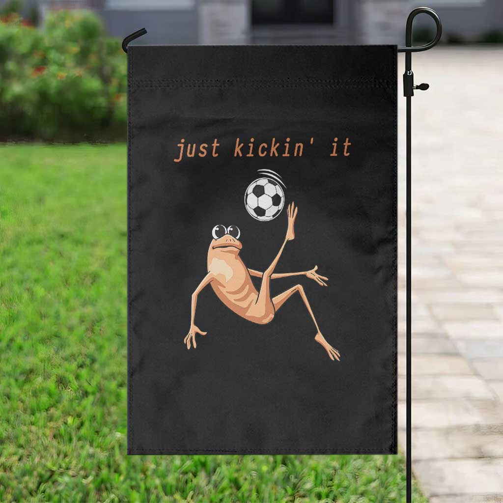 Funny Marcus The Worm Soccer Lover Garden Flag Just Kickin It