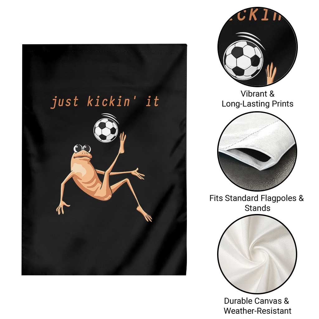 Funny Marcus The Worm Soccer Lover Garden Flag Just Kickin It