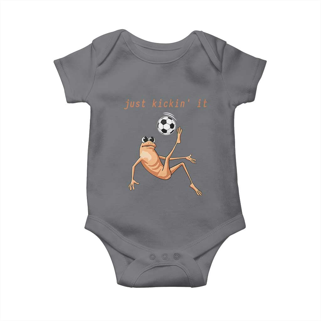 Funny Marcus The Worm Soccer Lover Baby Onesie Just Kickin It