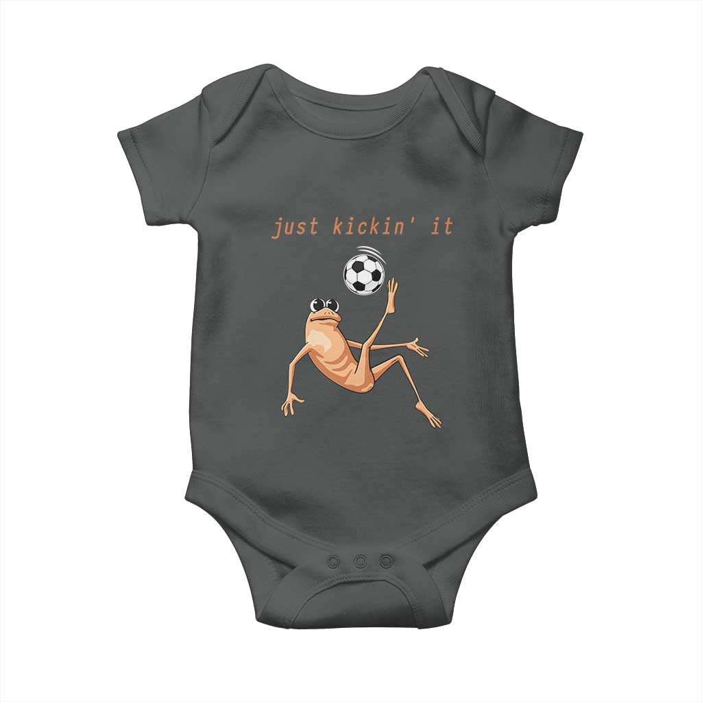 Funny Marcus The Worm Soccer Lover Baby Onesie Just Kickin It