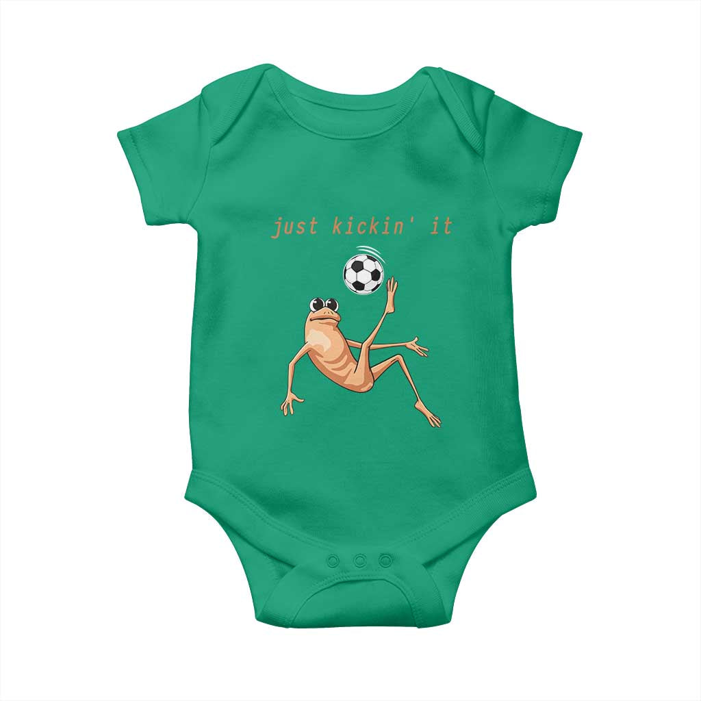 Funny Marcus The Worm Soccer Lover Baby Onesie Just Kickin It