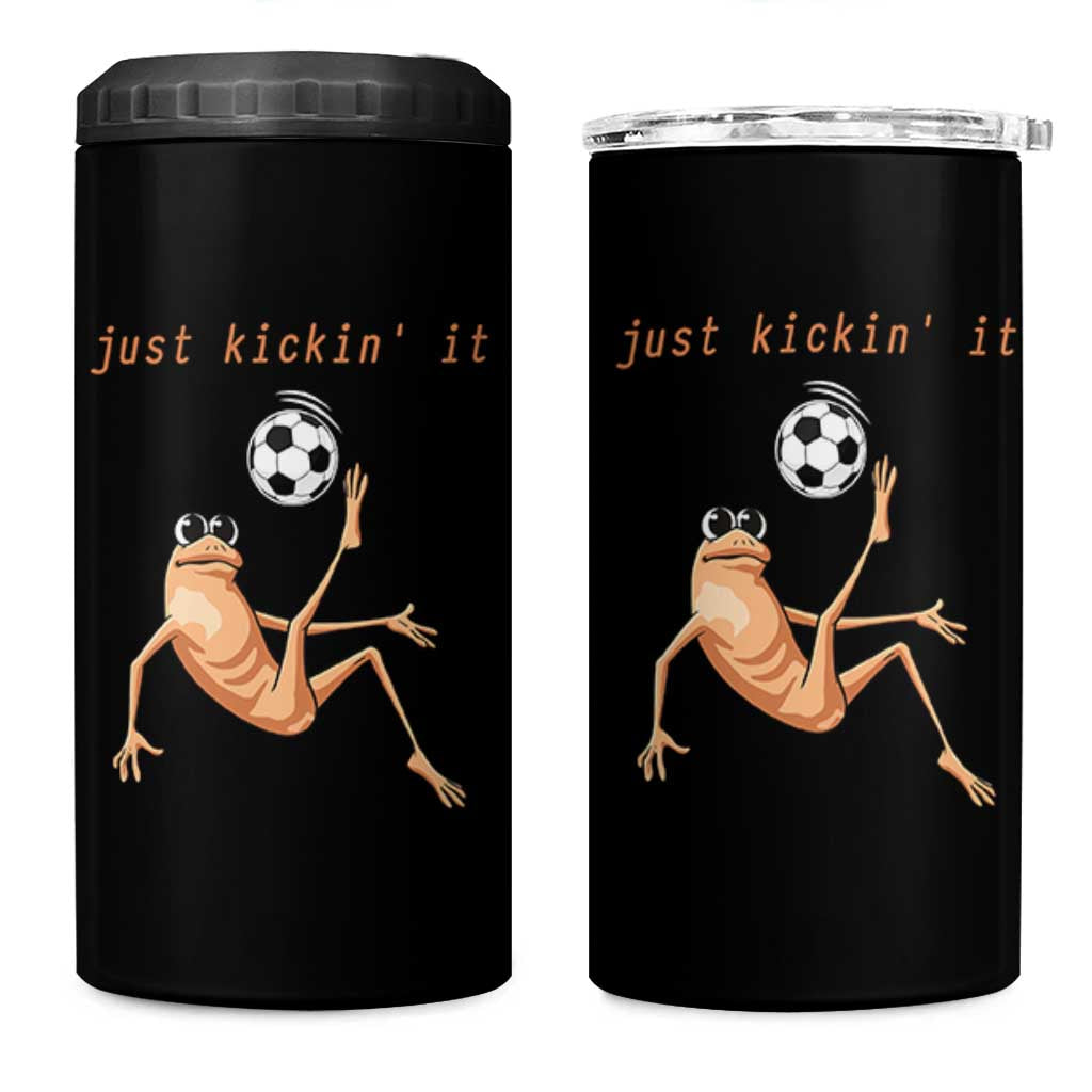 Funny Marcus The Worm Soccer Lover 4 in 1 Can Cooler Tumbler Just Kickin It