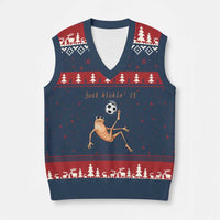 Funny Marcus The Worm Soccer Lover V-Neck Knit Sweater Vest Just Kickin It