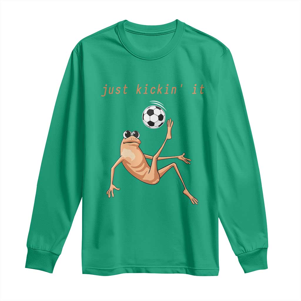 Funny Marcus The Worm Soccer Lover Long Sleeve Shirt Just Kickin It