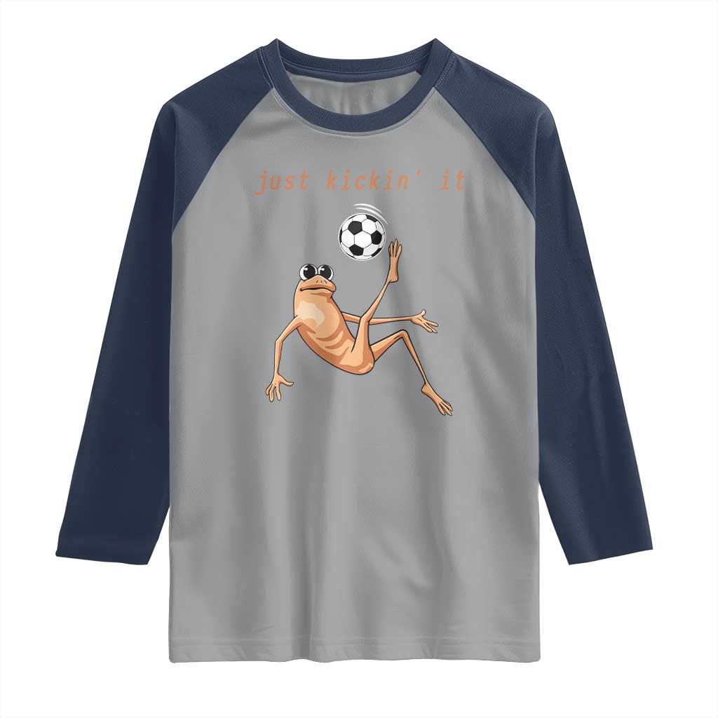 Funny Marcus The Worm Soccer Lover Raglan Shirt Just Kickin It