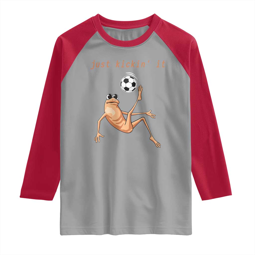 Funny Marcus The Worm Soccer Lover Raglan Shirt Just Kickin It