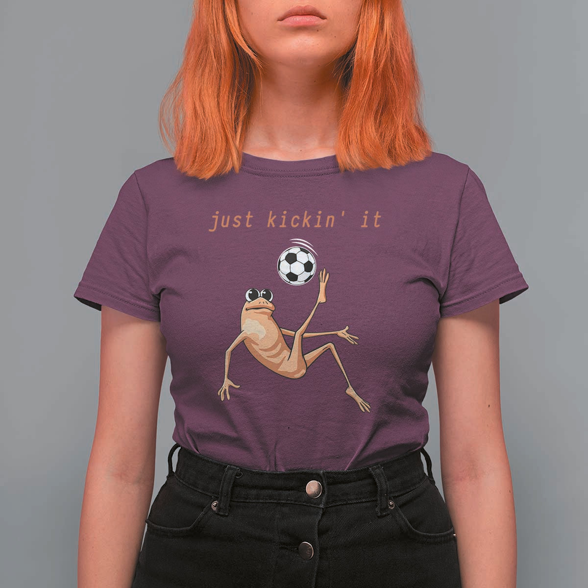 Funny Marcus The Worm Soccer Lover T Shirt For Women Just Kickin It