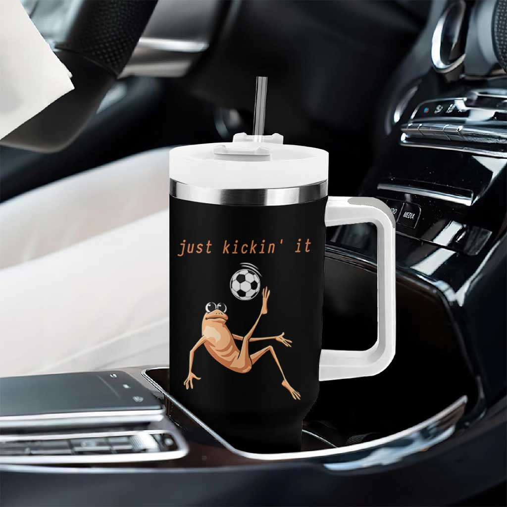 Funny Marcus The Worm Soccer Lover Tumbler With Handle Just Kickin It