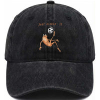 Funny Marcus The Worm Soccer Lover Washed Cotton Baseball Cap Just Kickin It