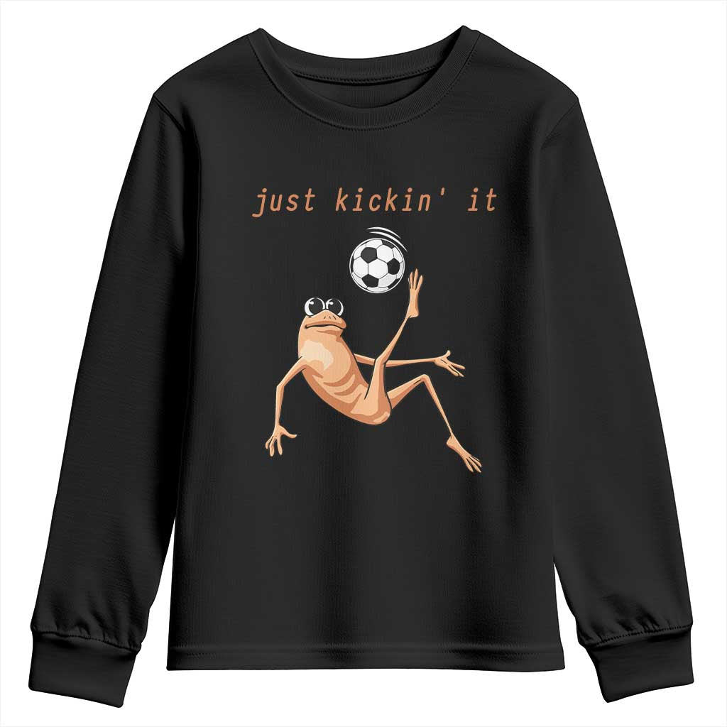 Funny Marcus The Worm Soccer Lover Youth Sweatshirt Just Kickin It