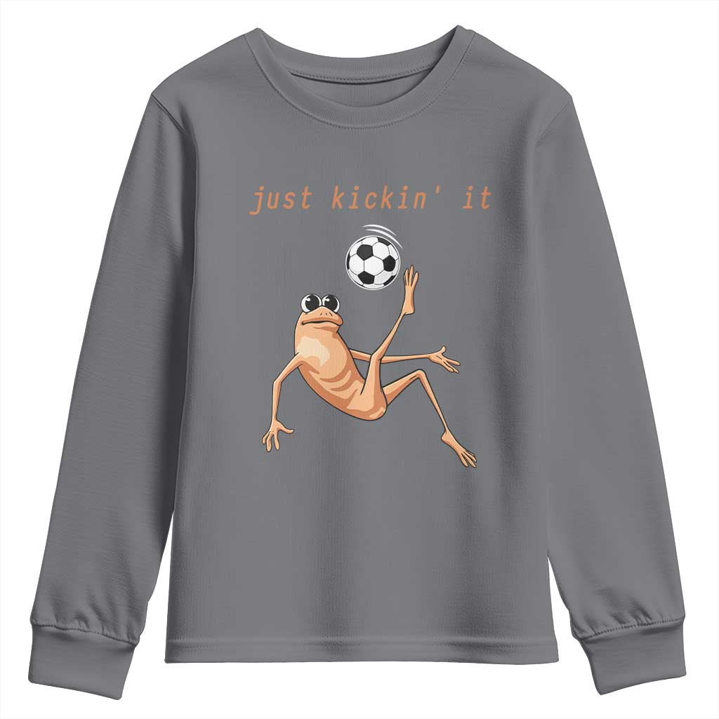 Funny Marcus The Worm Soccer Lover Youth Sweatshirt Just Kickin It