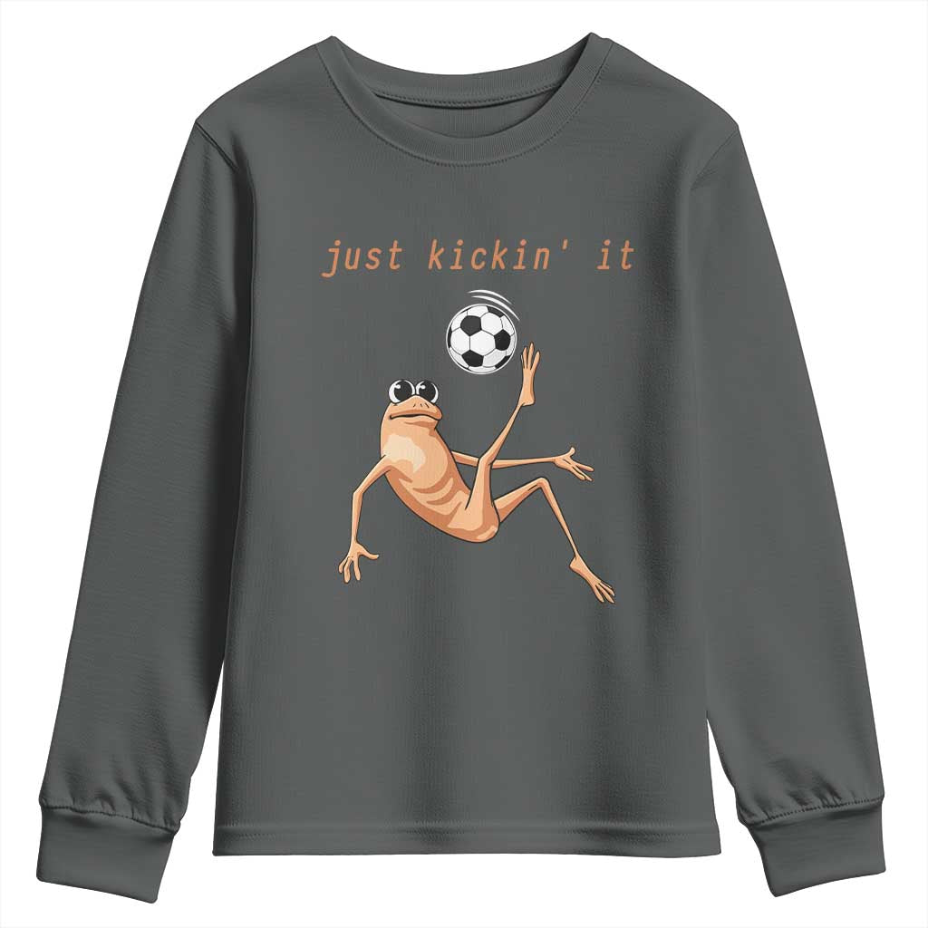 Funny Marcus The Worm Soccer Lover Youth Sweatshirt Just Kickin It