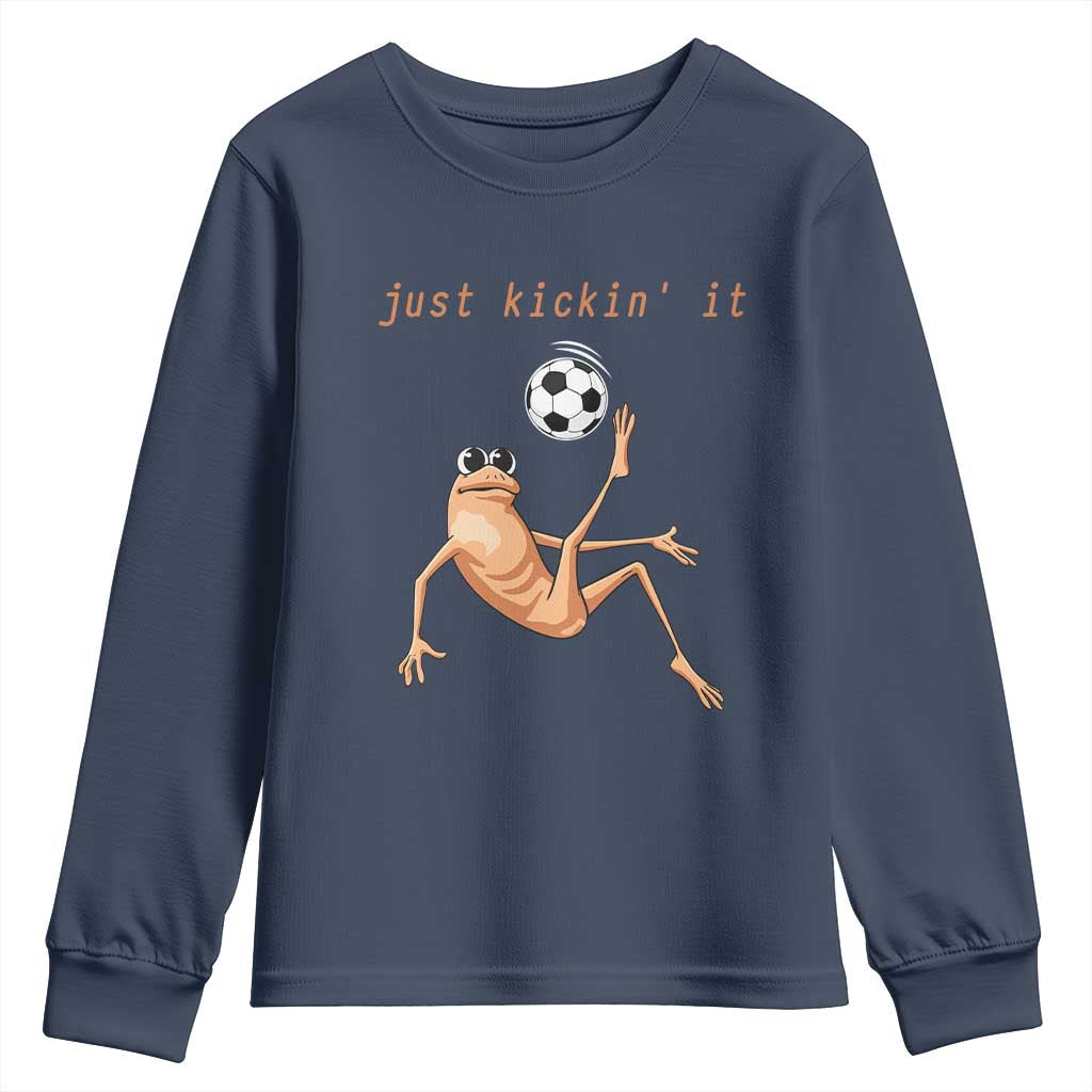 Funny Marcus The Worm Soccer Lover Youth Sweatshirt Just Kickin It