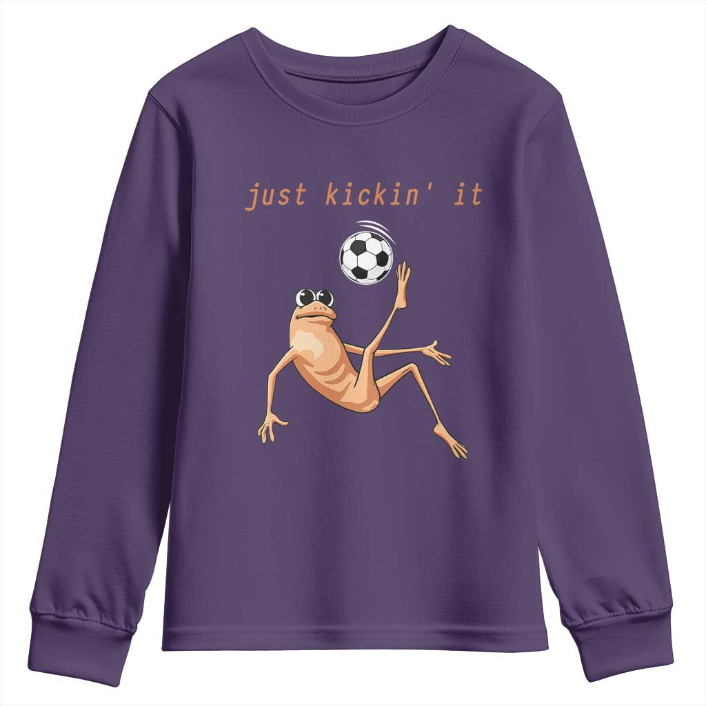 Funny Marcus The Worm Soccer Lover Youth Sweatshirt Just Kickin It