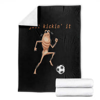 Just Kickin It Throw Blanket Funny Marcus The Worm Soccer Meme