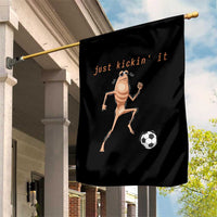 Just Kickin It Garden Flag Funny Marcus The Worm Soccer Meme