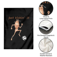 Just Kickin It Garden Flag Funny Marcus The Worm Soccer Meme