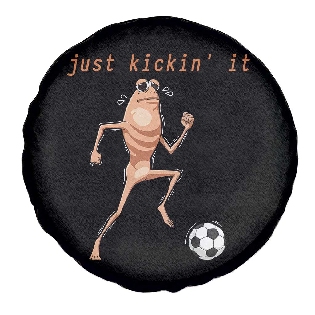 Just Kickin It Spare Tire Cover Funny Marcus The Worm Soccer Meme