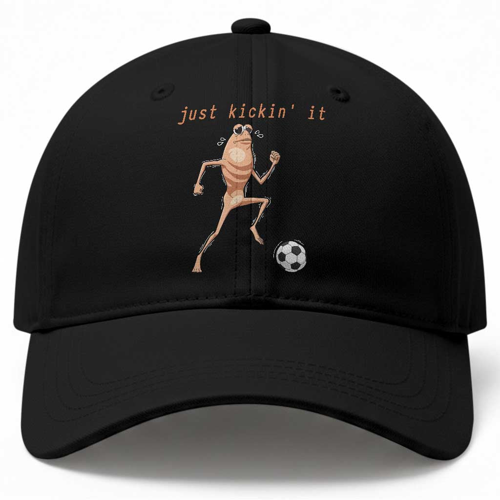 Just Kickin It Baseball Cap Funny Marcus The Worm Soccer Meme