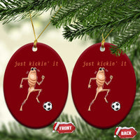 Just Kickin It Ceramic Ornament Funny Marcus The Worm Soccer Meme