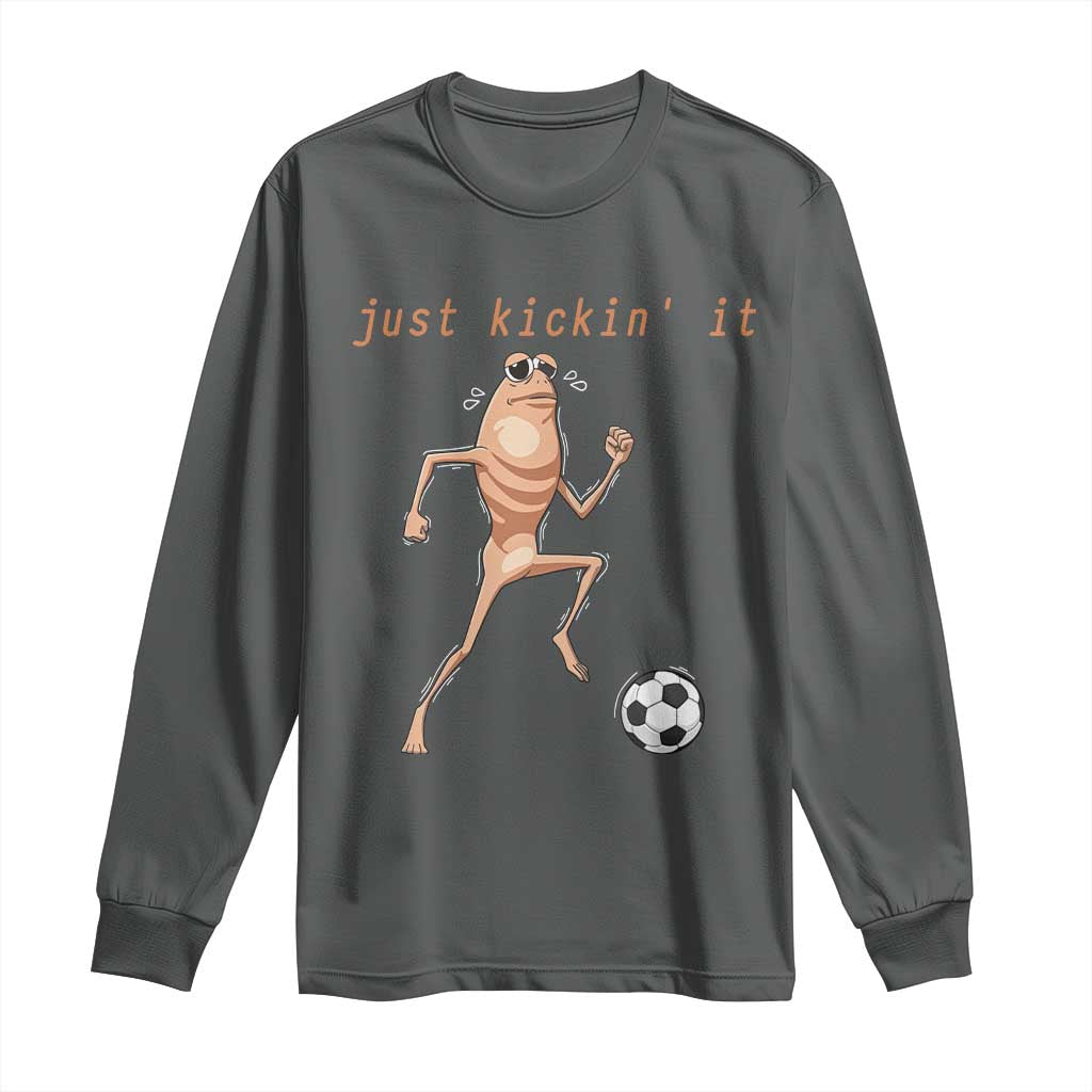Just Kickin It Long Sleeve Shirt Funny Marcus The Worm Soccer Meme