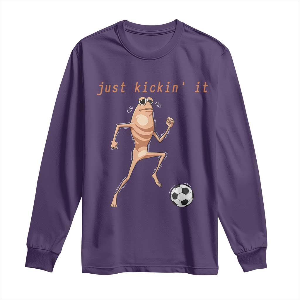 Just Kickin It Long Sleeve Shirt Funny Marcus The Worm Soccer Meme