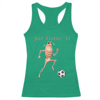 Just Kickin It Racerback Tank Top Funny Marcus The Worm Soccer Meme
