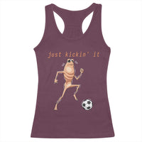 Just Kickin It Racerback Tank Top Funny Marcus The Worm Soccer Meme