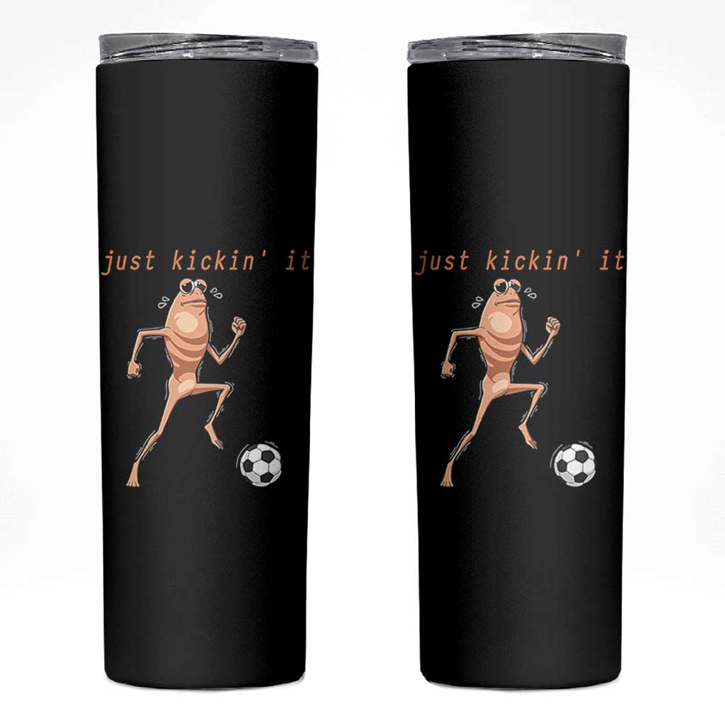 Just Kickin It Skinny Tumbler Funny Marcus The Worm Soccer Meme