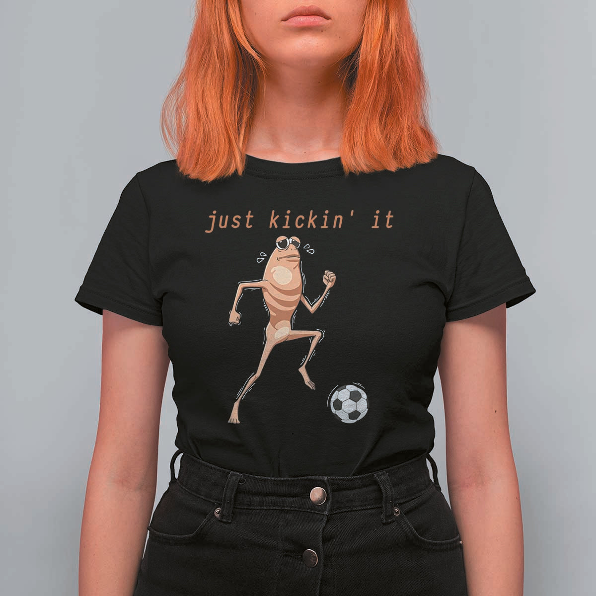Just Kickin It T Shirt For Women Funny Marcus The Worm Soccer Meme
