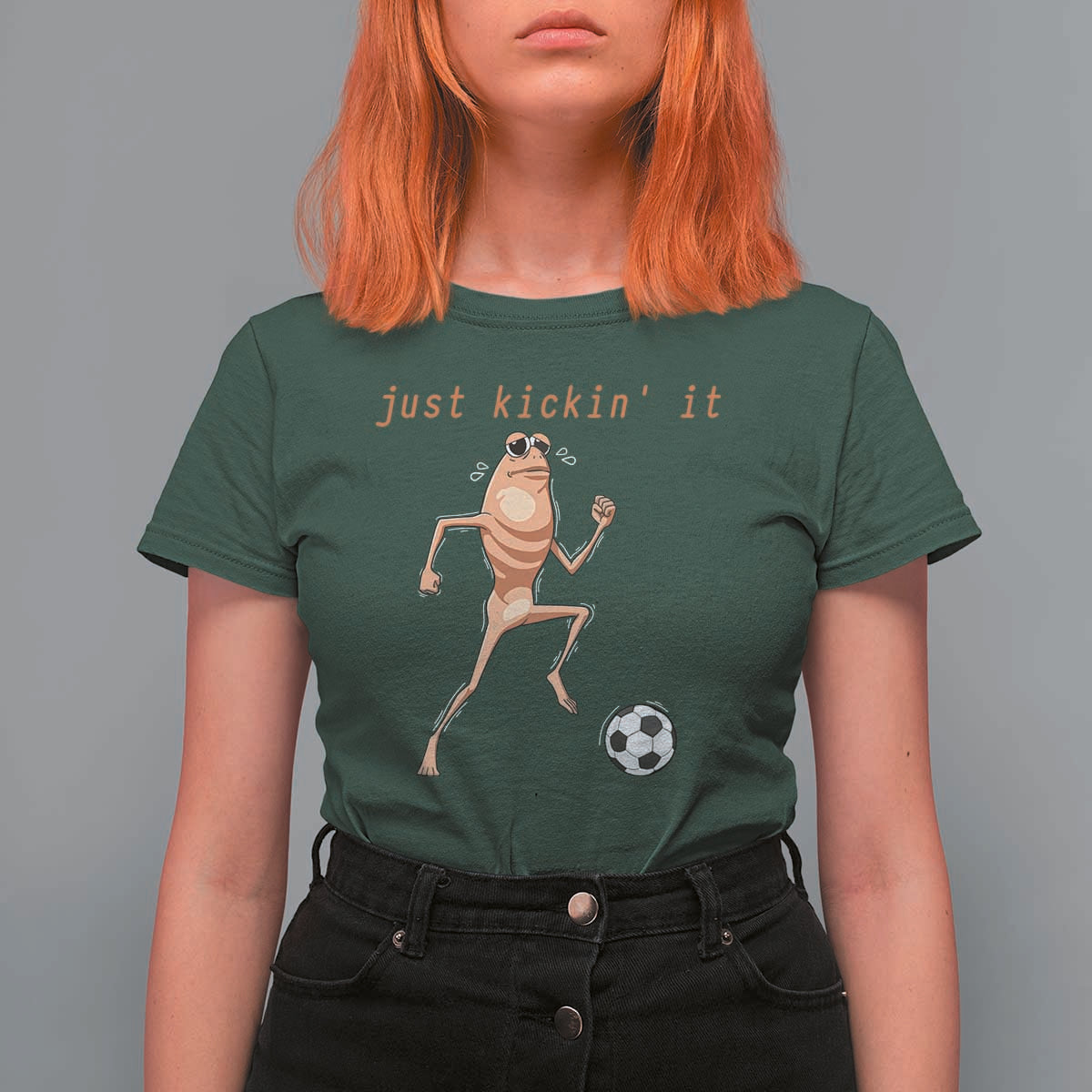 Just Kickin It T Shirt For Women Funny Marcus The Worm Soccer Meme