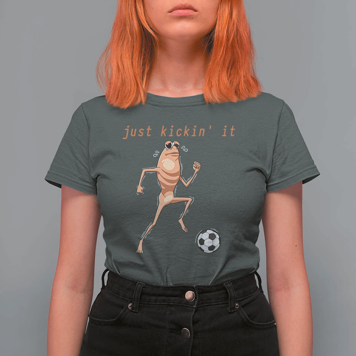 Just Kickin It T Shirt For Women Funny Marcus The Worm Soccer Meme
