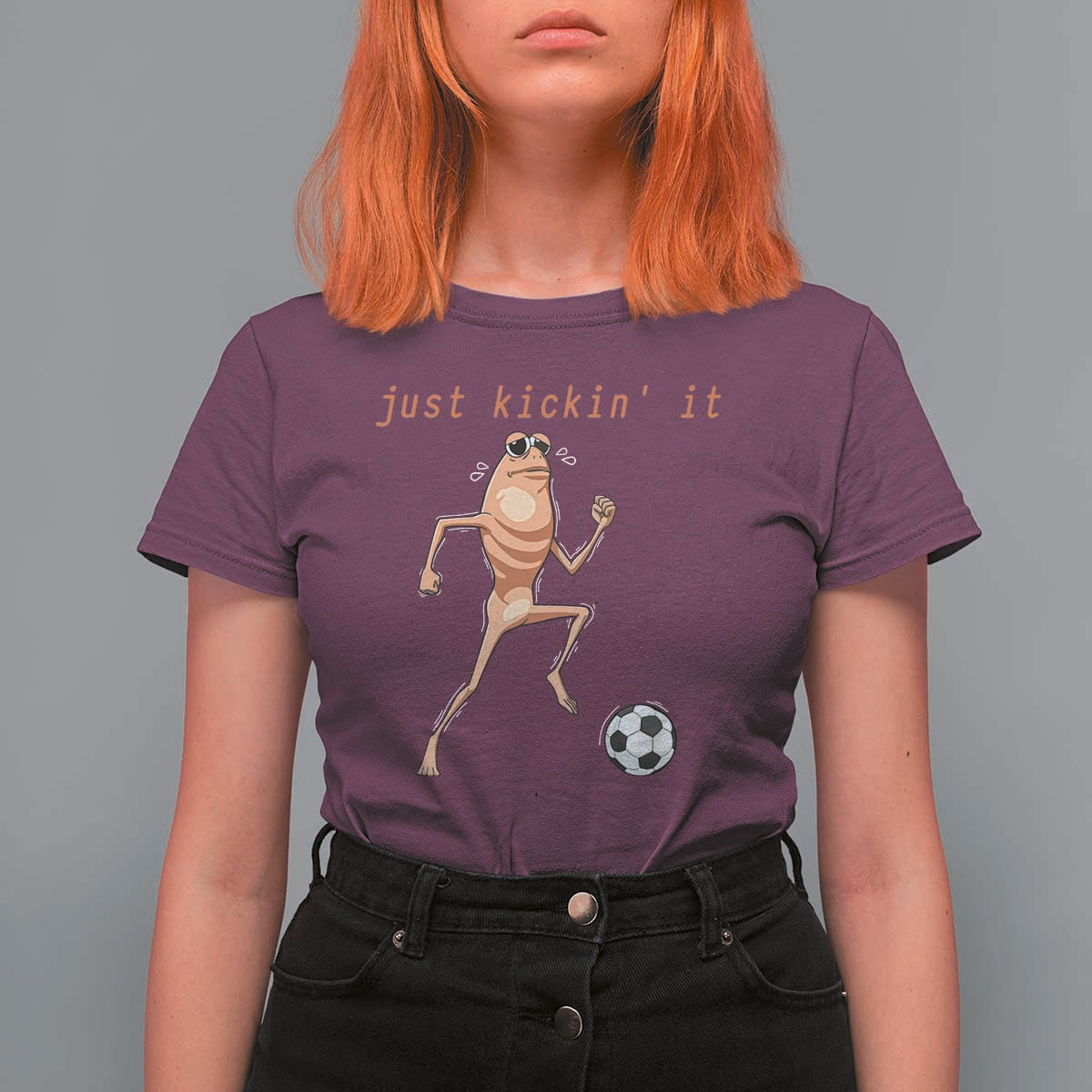 Just Kickin It T Shirt For Women Funny Marcus The Worm Soccer Meme