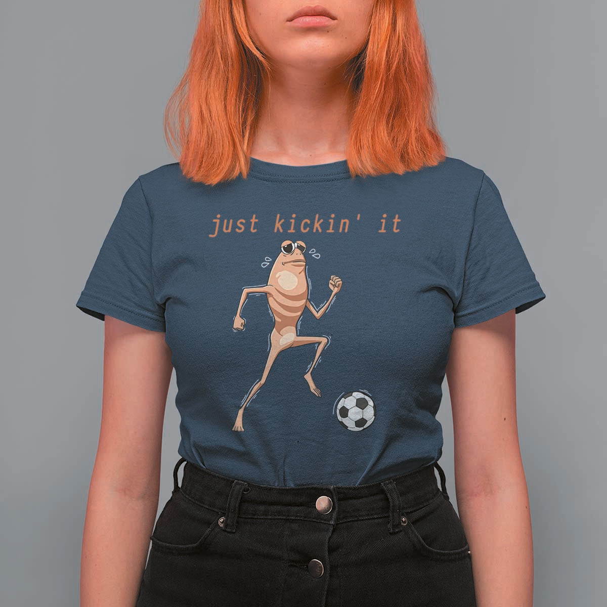 Just Kickin It T Shirt For Women Funny Marcus The Worm Soccer Meme