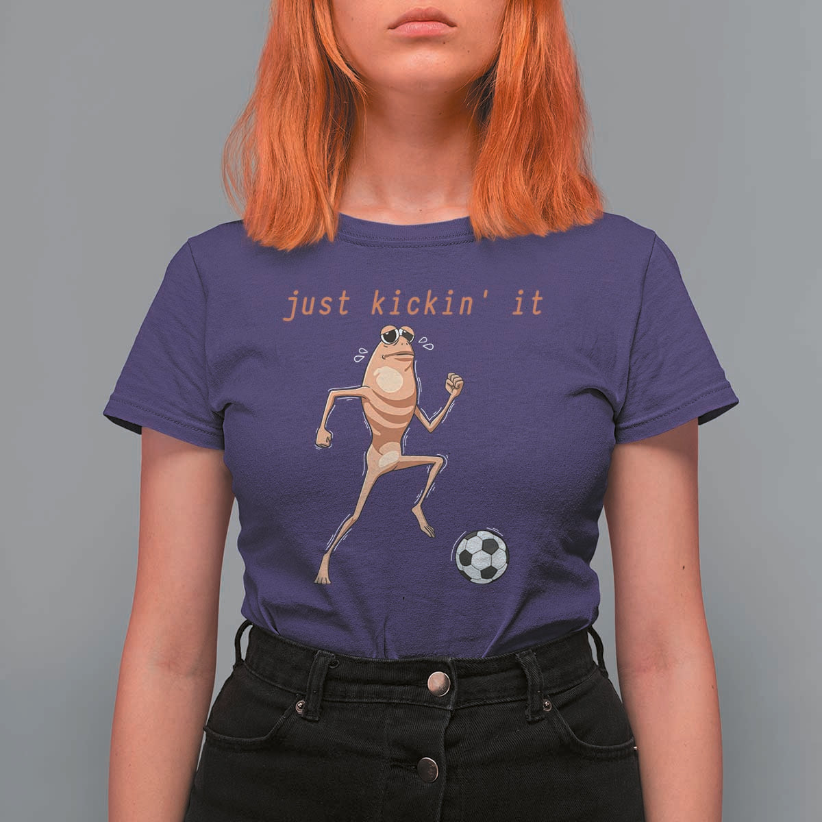 Just Kickin It T Shirt For Women Funny Marcus The Worm Soccer Meme