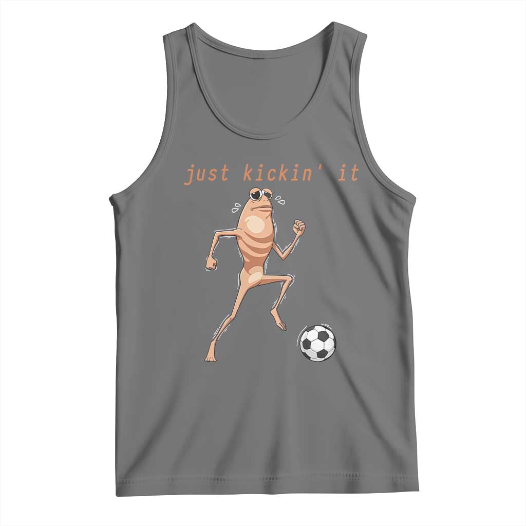 Just Kickin It Tank Top Funny Marcus The Worm Soccer Meme