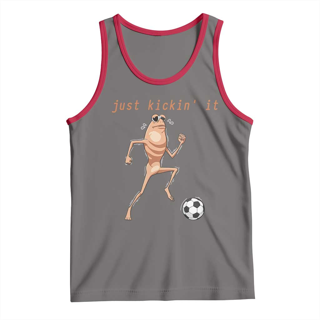 Just Kickin It Tank Top Funny Marcus The Worm Soccer Meme