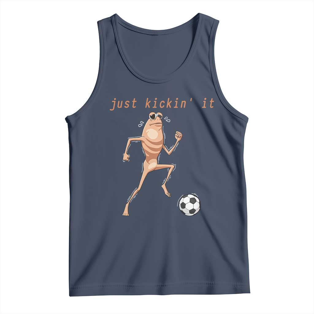 Just Kickin It Tank Top Funny Marcus The Worm Soccer Meme