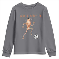 Just Kickin It Youth Sweatshirt Funny Marcus The Worm Soccer Meme