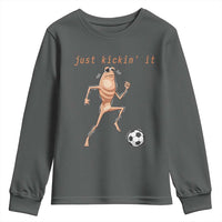 Just Kickin It Youth Sweatshirt Funny Marcus The Worm Soccer Meme