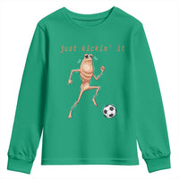 Just Kickin It Youth Sweatshirt Funny Marcus The Worm Soccer Meme