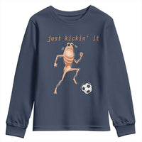 Just Kickin It Youth Sweatshirt Funny Marcus The Worm Soccer Meme