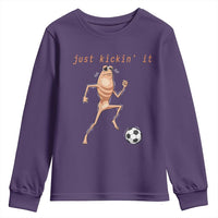 Just Kickin It Youth Sweatshirt Funny Marcus The Worm Soccer Meme